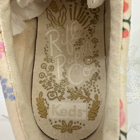 Keds x Rifle Paper Co Anchor Lively Peach Floral Lace Up Sneaker Womens 7 - Picture 7 of 8